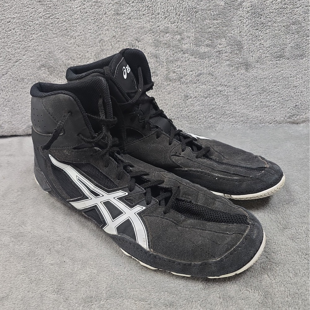 ASICS MatControl Wrestling Shoes Mens Size 10.5 Black White 1081A020
